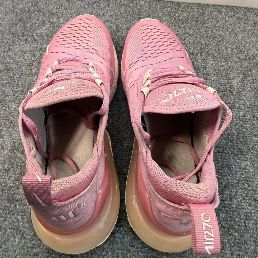 Nike Air Max 270 Shoes Youth Size 6.5Y Pink Mesh Running Sneakers HQ1553-646